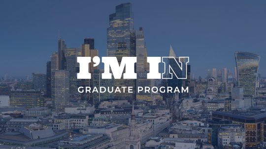 Image showing London, one of the cities where the program participants will go to work. The Program logo is also present in the image.